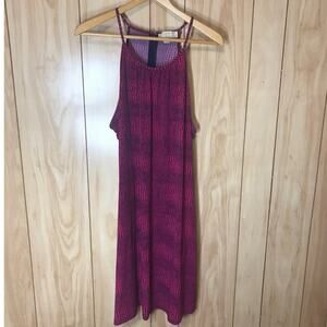 Michael Kors Pink Animal Print Scoop Neck Sleeveless Midi A-Line Women Dress XL